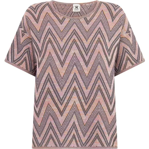 T-Shirts, female, , Size: XL Zig Zag Print Round Neck T-shirt - M Missoni - Modalova