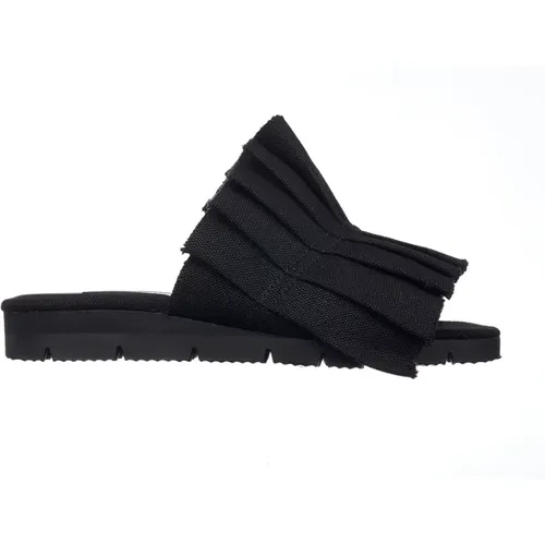 Plissierte Leinwand-Sandale , Damen, Größe: 35 EU - Yohji Yamamoto - Modalova