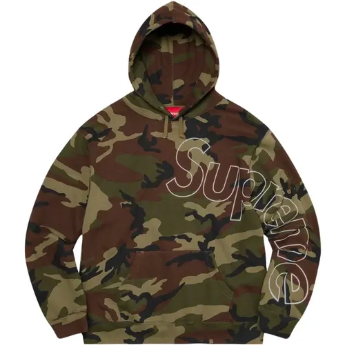 Reflective Hooded Sweatshirt Woodland Camo , male, Sizes: S, L, XL, 2XL - Supreme - Modalova