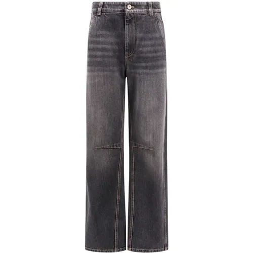 Schwarze Denim Wide Leg Hose - BRUNELLO CUCINELLI - Modalova