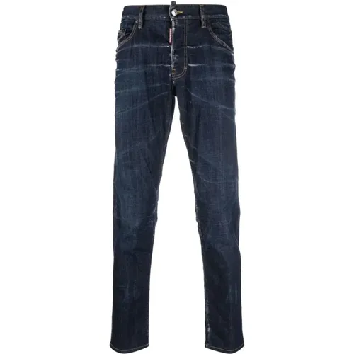 Cleached Effect Jeans with Front Button , male, Sizes: XL, S, M, L - Dsquared2 - Modalova