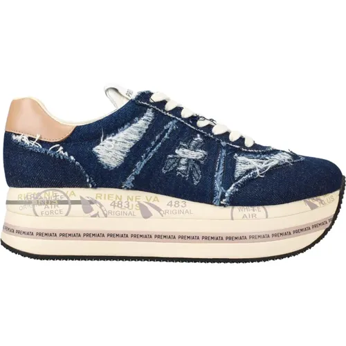 Blaue Sneakers , Damen, Größe: 40 EU - Premiata - Modalova