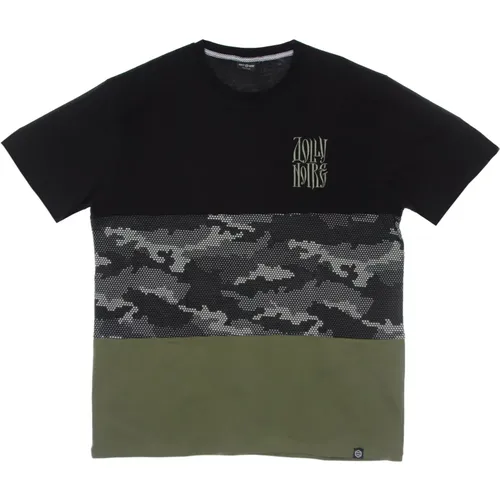 T-Shirts, male, , Size: XL Camo Section Tee Black/Olive - Dolly Noire - Modalova