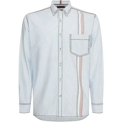 Men`s Mw17586 relaxed fit striped shirt Ithaca , male, Sizes: XS - Tommy Hilfiger - Modalova