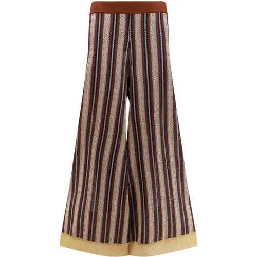 Striped Viscose Skirt , female, Sizes: M, L, S - Erika Cavallini - Modalova