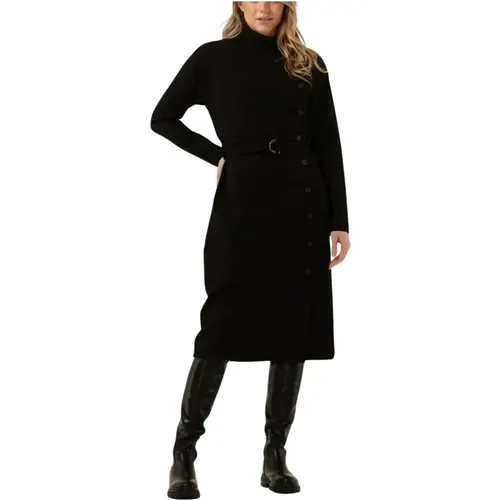 Eef Jer-rayon Midi Kleid Schwarz , Damen, Größe: S - Simple - Modalova