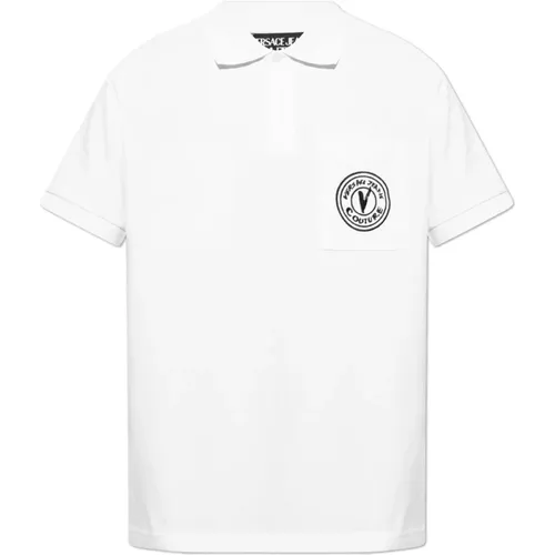 Polo Shirts, male, , Size: 2XL Polo with logo - Versace Jeans Couture - Modalova