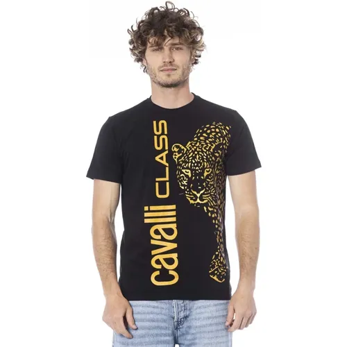 Logo Print Short Sleeve T-shirt , male, Sizes: XL, L - Cavalli Class - Modalova