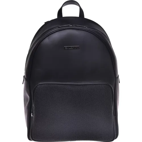 Backpack in speckled leather , male, Sizes: ONE SIZE - Baldinini - Modalova