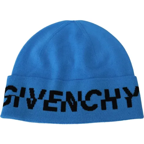 Beanies, unisex, , Size: ONE SIZE Chic Wool Beanie with Black Logo - Givenchy - Modalova