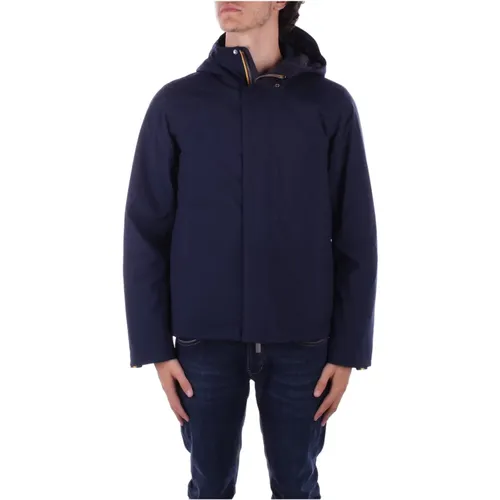 Light Jackets, male, , Size: 2XL Hooded Zip Coat with Pockets - K-way - Modalova