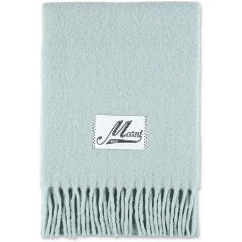 Luxurious Mohair Scarf with Fringes , female, Sizes: ONE SIZE - Marni - Modalova