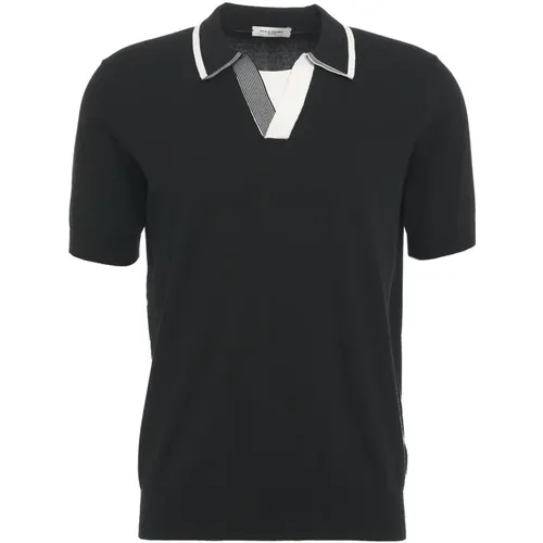 Schwarzes T-Shirt & Polo für Männer , Herren, Größe: L - Paolo Pecora - Modalova