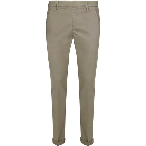 Chinos, male, , Size: W34 Slim Chino Pants with Back Pockets - Dondup - Modalova