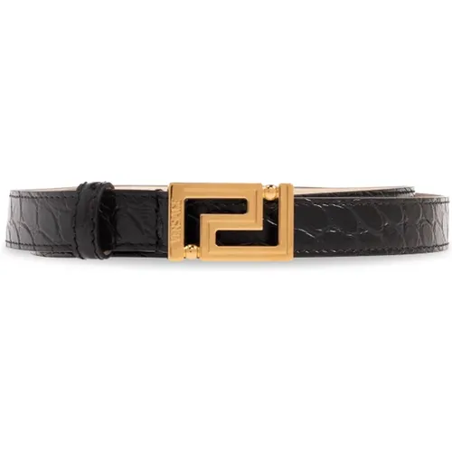 Leather Belt , female, Sizes: 75 CM - Versace - Modalova