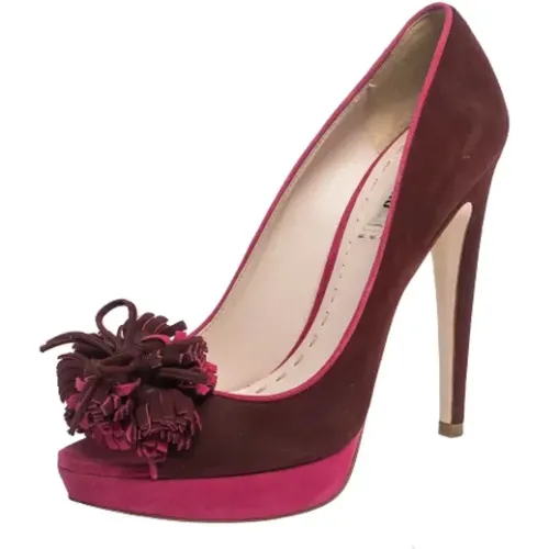 Pre-owned Wildleder heels , Damen, Größe: 38 1/2 EU - Miu Miu Pre-owned - Modalova