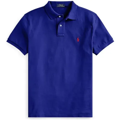 Blaues Polo Shirt Slim Fit , Herren, Größe: M - Ralph Lauren - Modalova