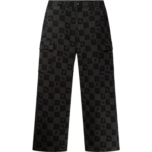 Straight Trousers, male, , Size: XL Chess Cargo Pants with Adjustable Hem - Daily Paper - Modalova