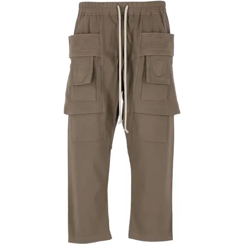 Cotton Cropped Cargo Pants , male, Sizes: L - Rick Owens - Modalova