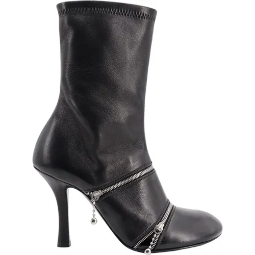 Leather Ankle Boots with Frontal Zip , female, Sizes: 5 UK, 3 UK, 4 1/2 UK, 4 UK, 6 UK - Burberry - Modalova