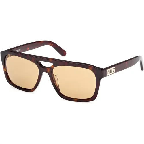 Stilvolle Unisex-Sonnenbrille Havana Braun - GCDS - Modalova