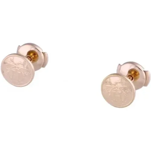 Pre-owned Jewellery, female, , Size: ONE SIZE Pre-owned Rose Gold earrings - Hermès Vintage - Modalova