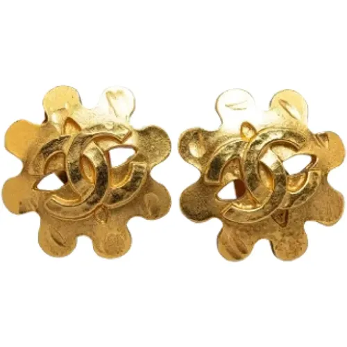 Pre-owned Jewellery, female, , Size: ONE SIZE Pre-owned Gold earrings - Chanel Vintage - Modalova