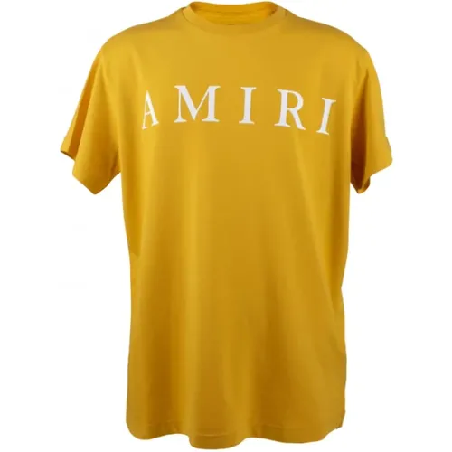 Gelbes T-Shirt mit Logo-Print Amiri - Amiri - Modalova