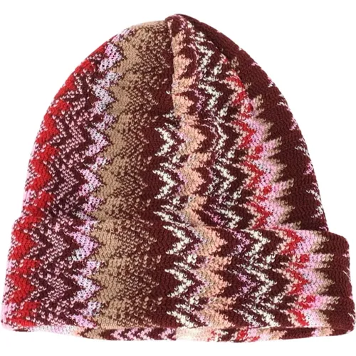 Beanies, unisex, , Size: ONE SIZE Wool Zig Zag Hat Italy - Missoni - Modalova