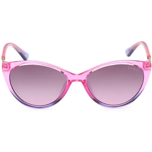 Sunglasses, female, , Size: 48 MM Junior Sunglasses in Violet/Pink Shaded - Guess - Modalova