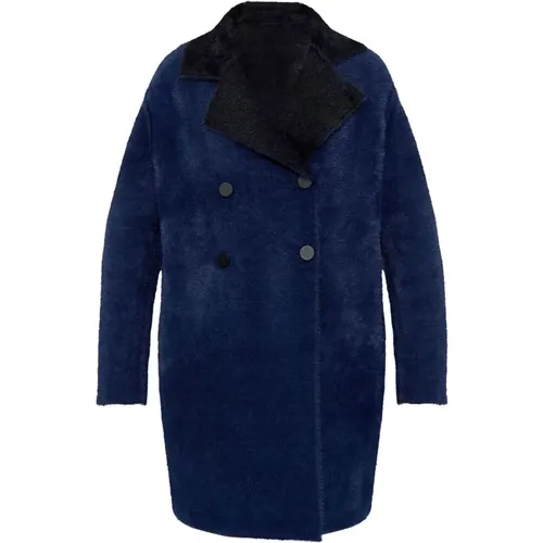 Reversible Double-Breasted Coat , female, Sizes: M, L, S - Emporio Armani - Modalova