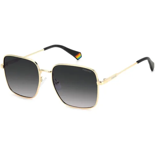 Goldene Metall-Sonnenbrille - Polaroid - Modalova