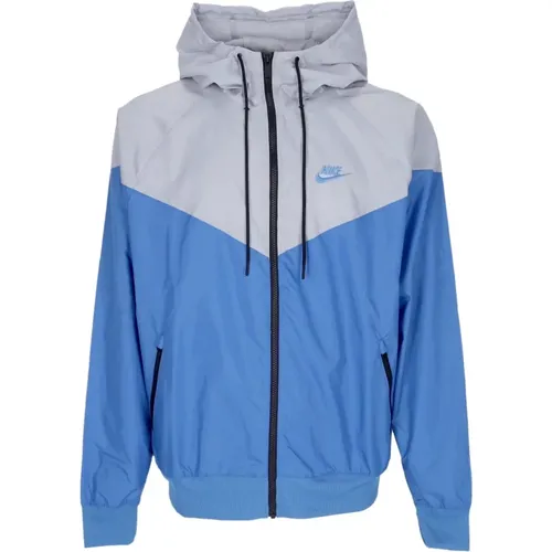 Sportswear Windrunner Kapuzenjacke Blau/Grau , Herren, Größe: S - Nike - Modalova