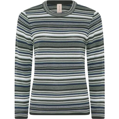 Gestreifte Pullover-Bluse in Agave - Skovhuus - Modalova