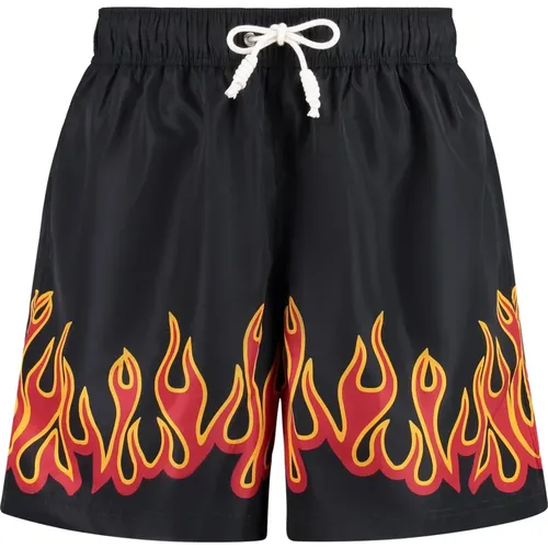 Beachwear, male, , Size: 2XL Printed swim shorts - Palm Angels - Modalova