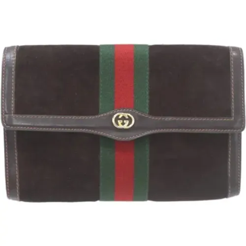 Pre-owned Clutches, female, , Size: ONE SIZE Pre-owned Suede gucci-bags - Gucci Vintage - Modalova