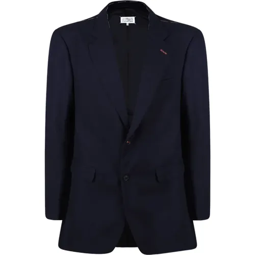 Blazers, male, , Size: M Navy Jacket Stylish Design - Maison Margiela - Modalova