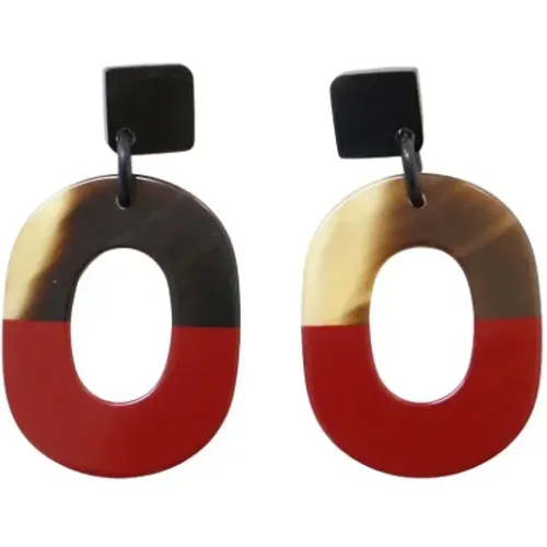 Pre-owned Jewellery, female, , Size: ONE SIZE Pre-owned Fabric earrings - Hermès Vintage - Modalova