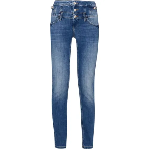 High-waisted Skinny Jeans in Used Denim , Damen, Größe: W31 - Liu Jo - Modalova