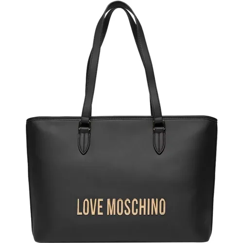 Schwarze Shopper Tasche Elegant und Funktional - Moschino - Modalova