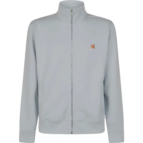 Zip-throughs, male, , Size: XL Fox Head Patch Fullzip Sweatshirt Jacket - Maison Kitsuné - Modalova
