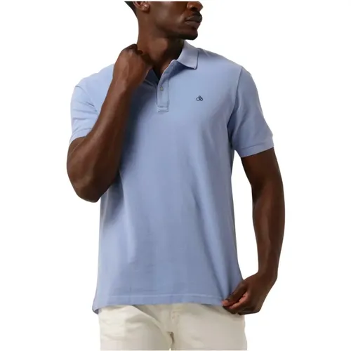 Blaues Baumwoll-Poloshirt , Herren, Größe: M - Scotch & Soda - Modalova
