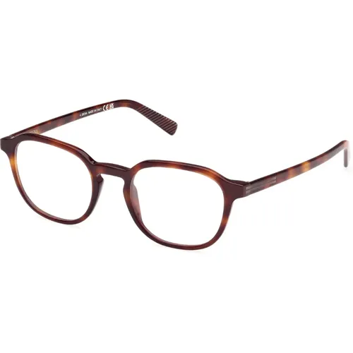 Dark Havana Eyewear Frames Ez5284 , unisex, Sizes: 49 MM - Ermenegildo Zegna - Modalova