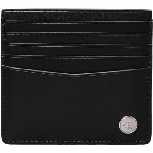 Wallets & Cardholders, male, , Size: ONE SIZE Leather Men's Wallet Plain - Calvin Klein - Modalova