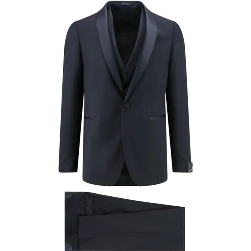 Suit with Satin Lapel , male, Sizes: M, 2XL, XS - Tagliatore - Modalova