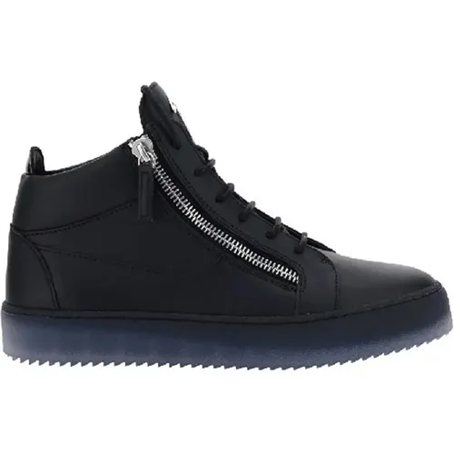 Sneakers, male, , Size: 6 1/2 US Leather Sneakers with Zip Closure - giuseppe zanotti - Modalova