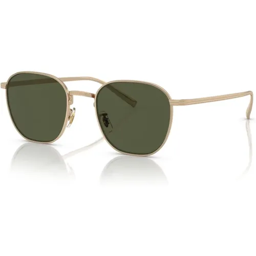 Sunglasses, unisex, , Size: 49 MM Gold Aviator Sunglasses - Oliver Peoples - Modalova