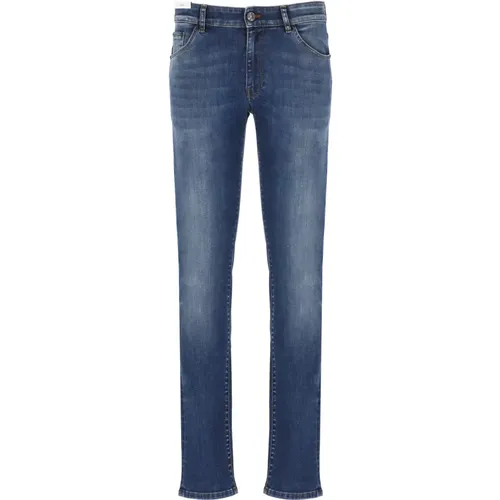 Cotton Jeans with Leather Tab , male, Sizes: W33, W34, W32, W38 - PT Torino - Modalova