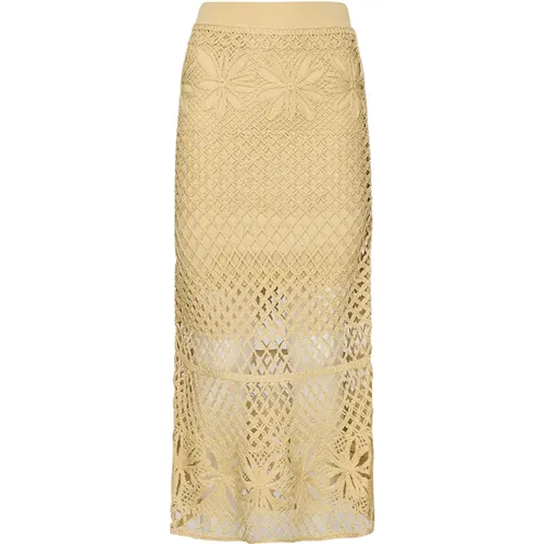 Maxi Skirts, female, , Size: XS Crochet Mesh Skirt - pinko - Modalova