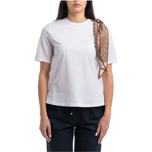 Superfine Cotton Stretch T-Shirt with Scarf , female, Sizes: S, L, M - Herno - Modalova